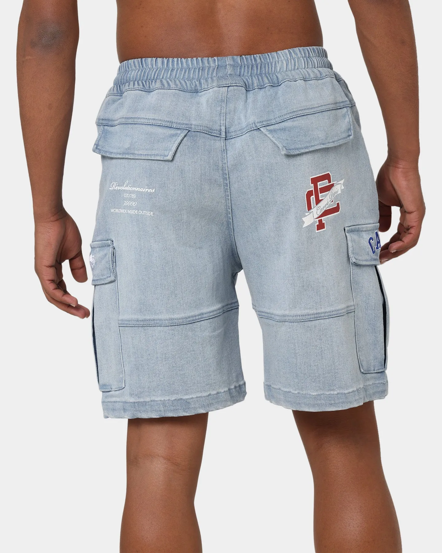 Carré Paris Denim Cargo Shorts Vintage Blue