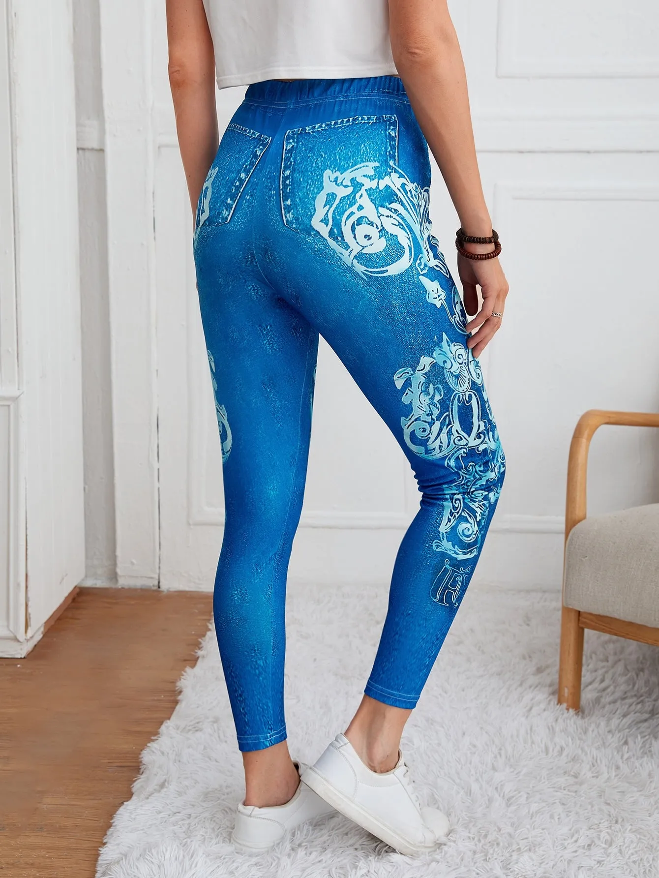 Casual Tribal Cropped Women Leggings