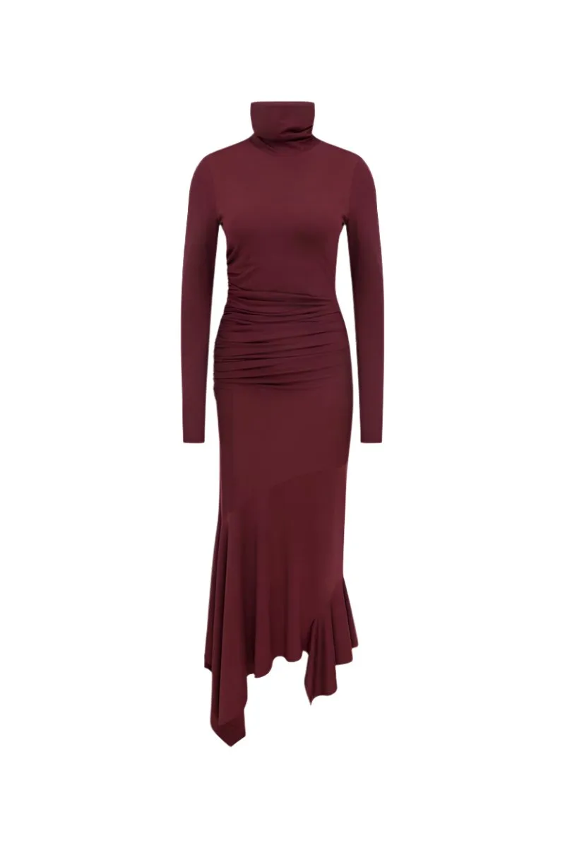 CECILY DRESS IN BURGUNDY