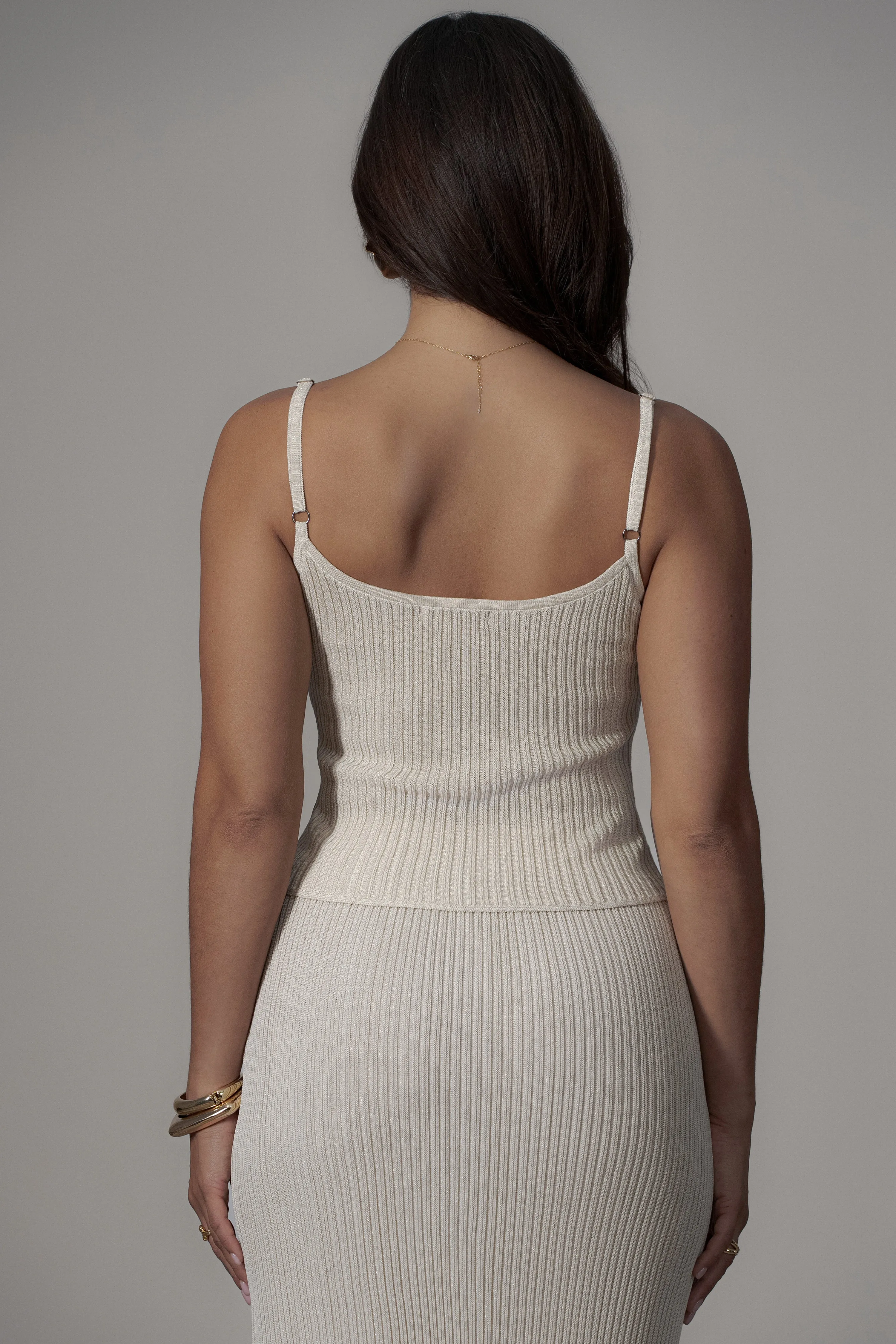 Champagne Serena Ribbed Skirt Set