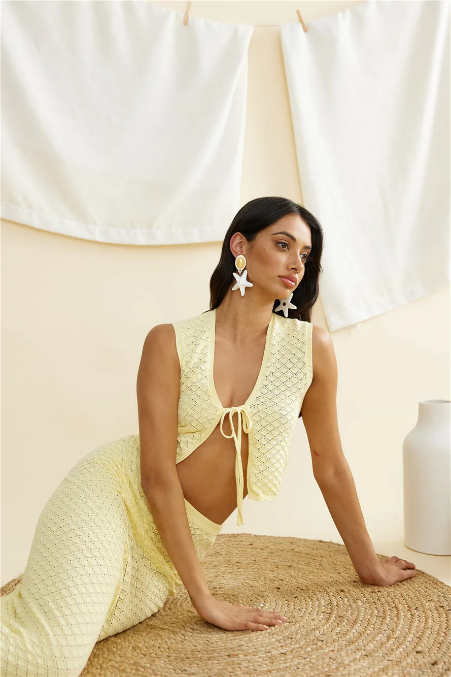 CHARLIE HOLIDAY Jessie Midi Skirt Lemon