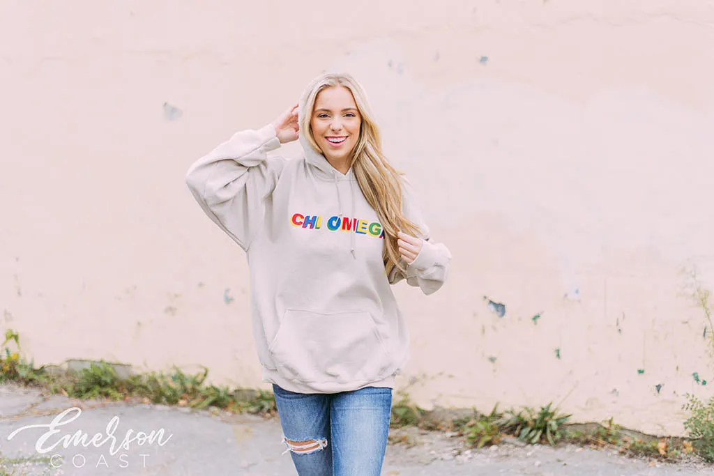 Chi Omega Multicolor PR Hoodie