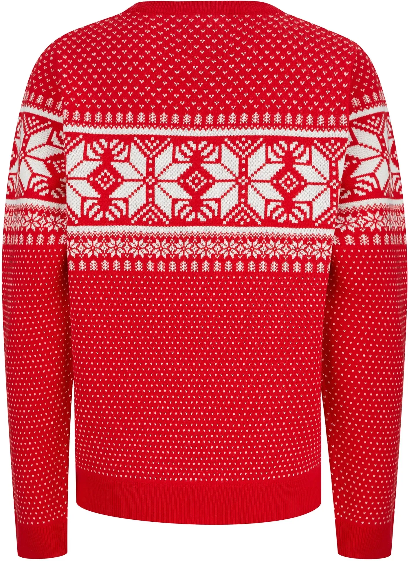 Christmas Ice Crystal Nordic Fairisle Womens Christmas Jumper - Red