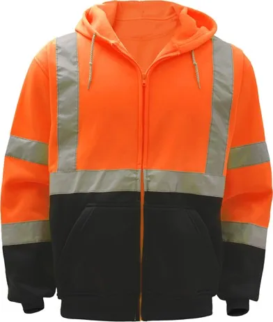 Class 3 Zipper Front Hooded Sweatshirt with Black Bottom