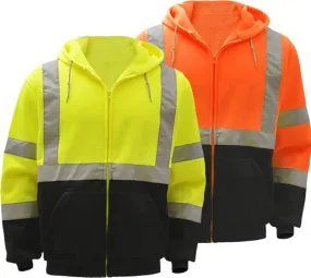 Class 3 Zipper Front Hooded Sweatshirt with Black Bottom