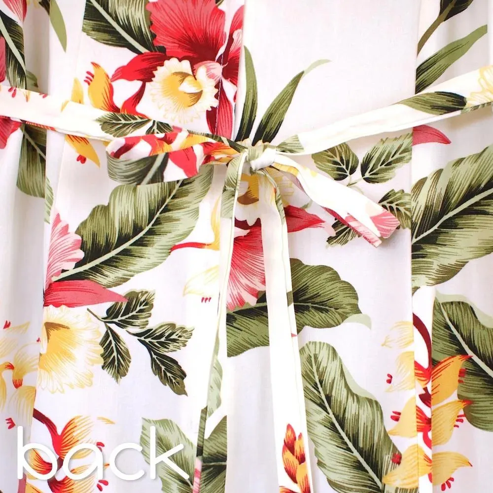 Cloud Cream Darling Hawaiian Midi Dress