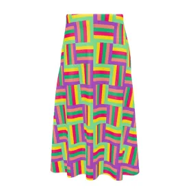 Color Matrix Midi Skirt