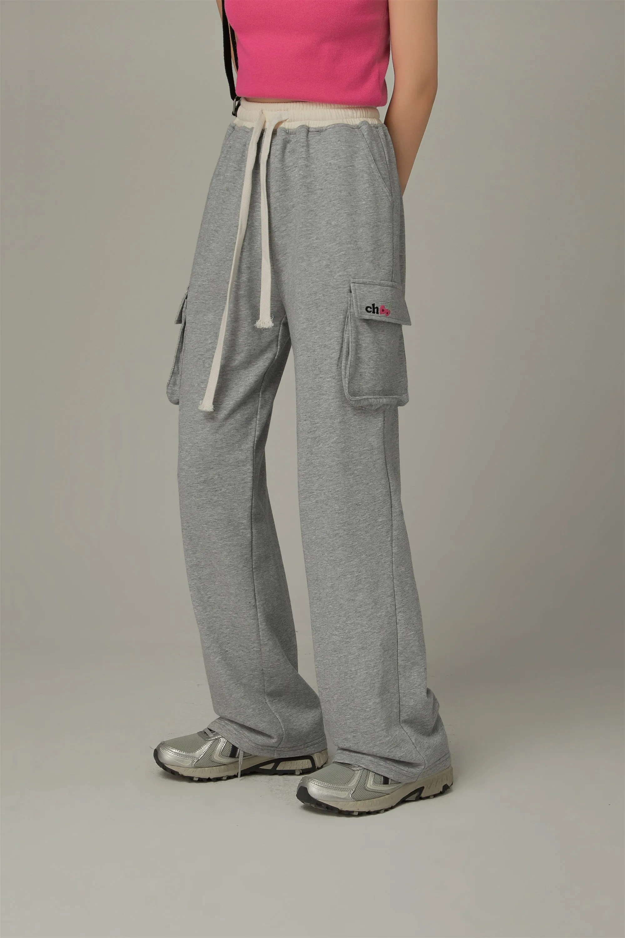 Colorful Logo Pocket String Cargo Pants