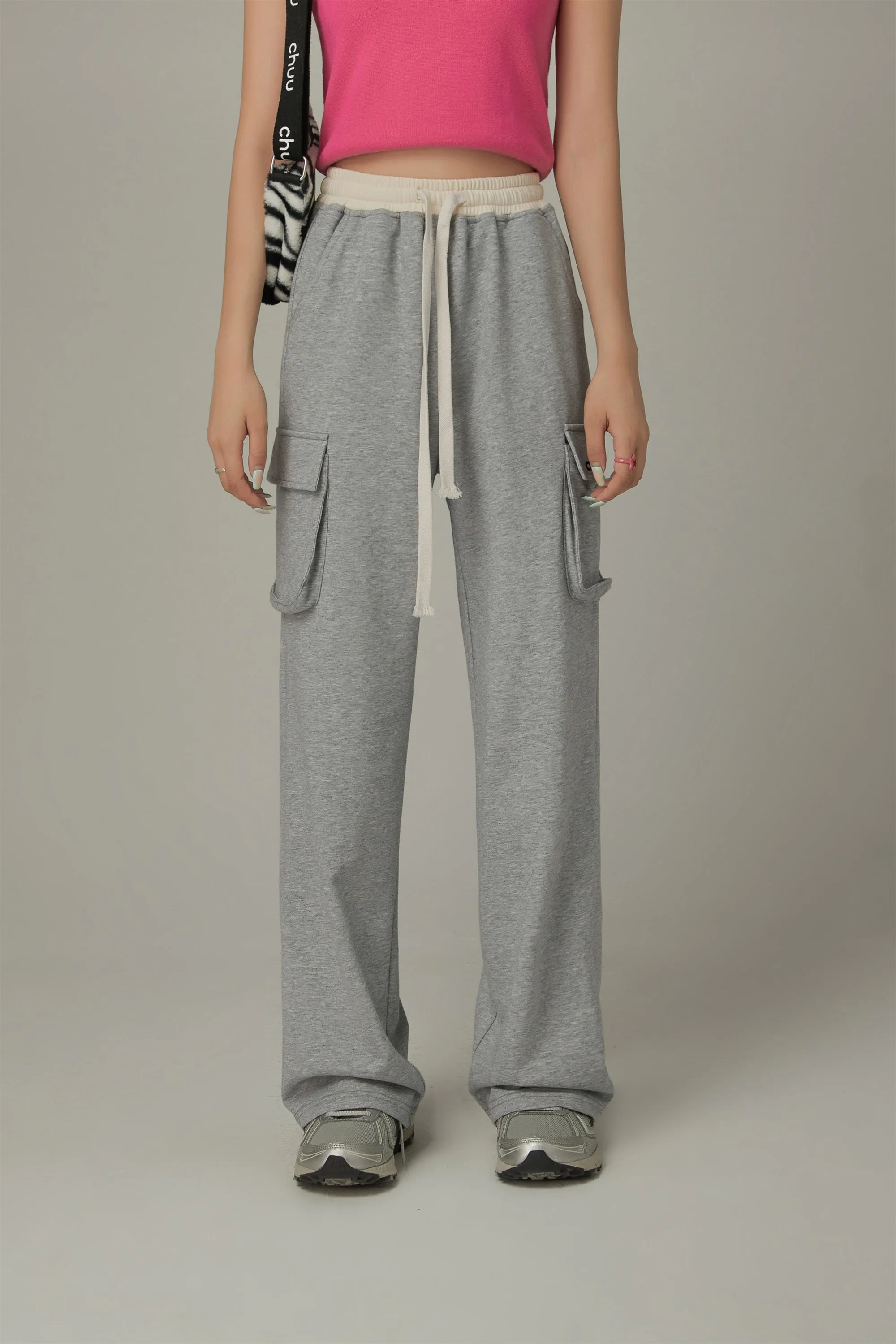 Colorful Logo Pocket String Cargo Pants