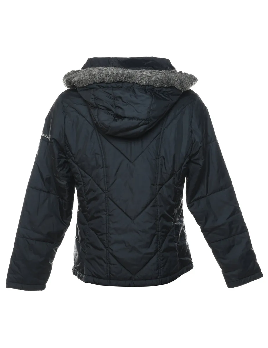 Columbia Black Zip-Front Hooded Puffer Jacket - M