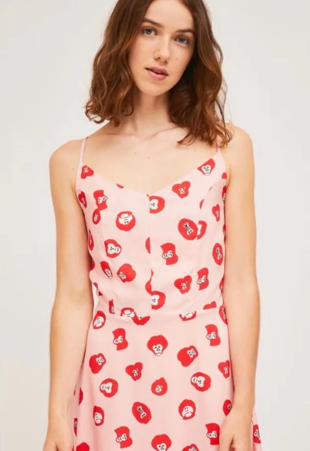 Compania Fantastica Monkey Print Strap Dress