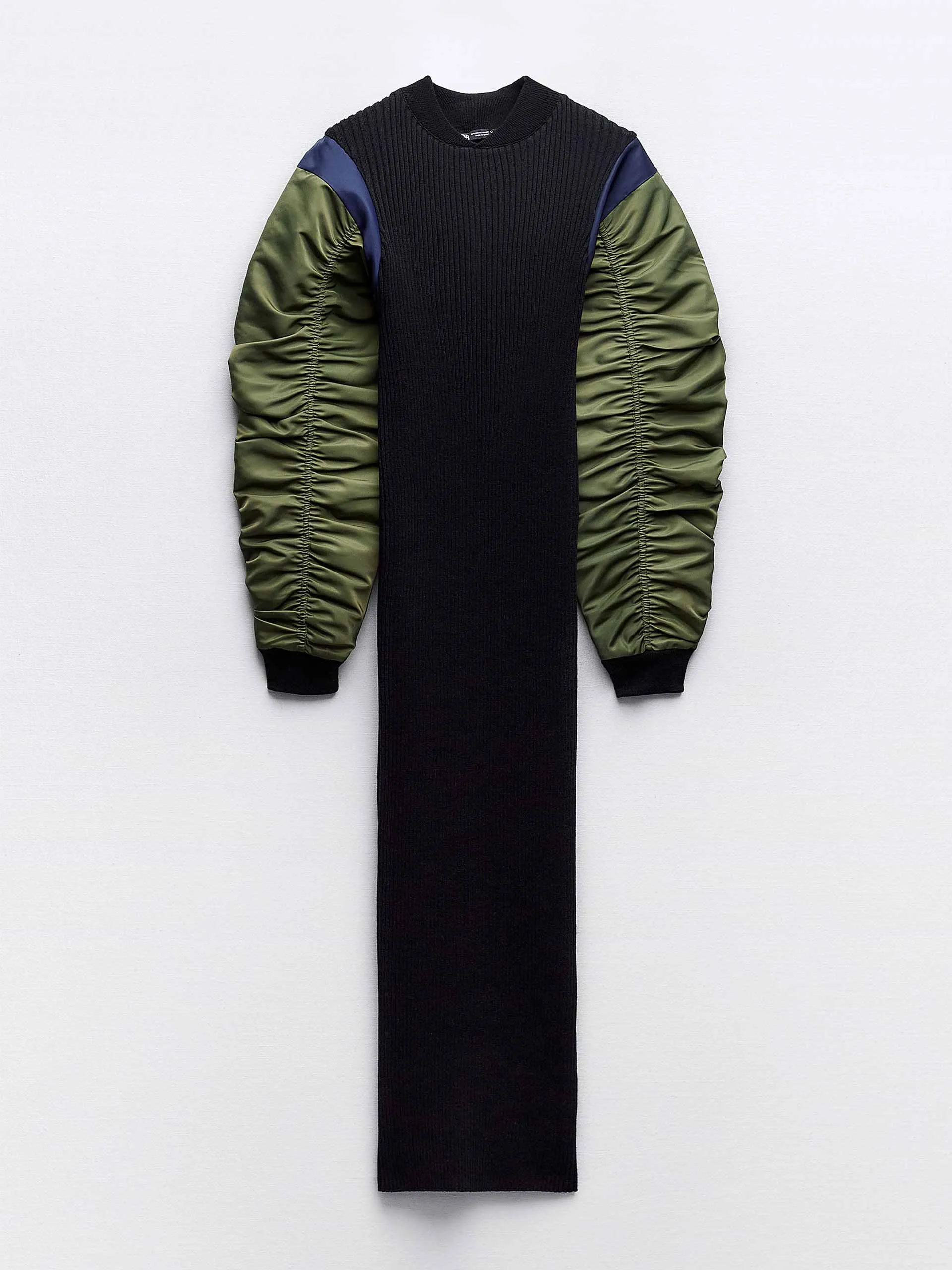 Contrast nylon midi dress