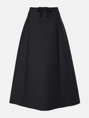 Crepe Couture bow-detail midi skirt