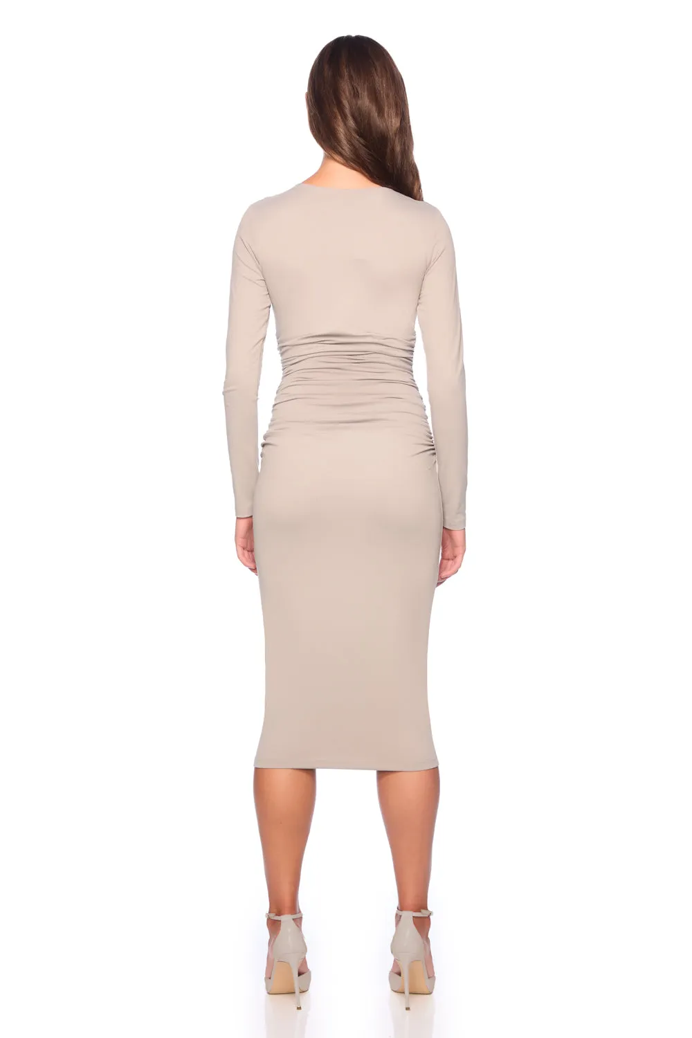 crew gathered midi dress