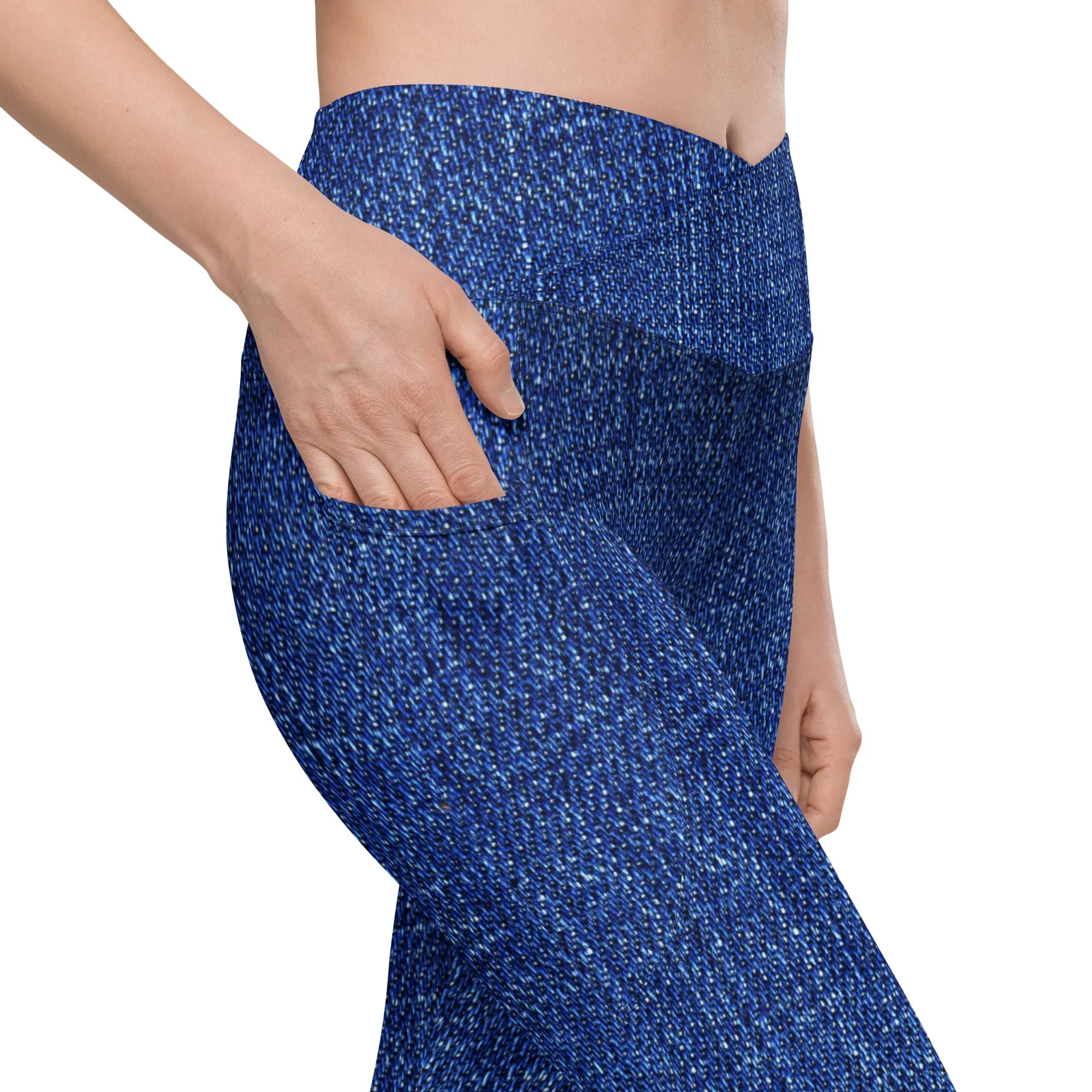 Cute Check Crossover Leggings with Pockets, lioness-love