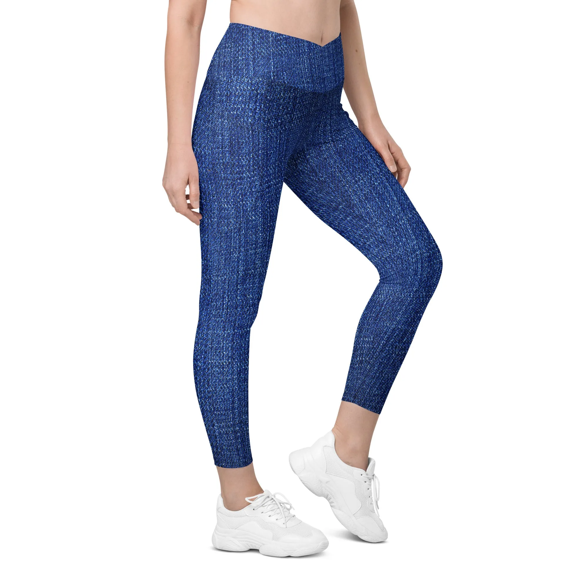 Cute Check Crossover Leggings with Pockets, lioness-love