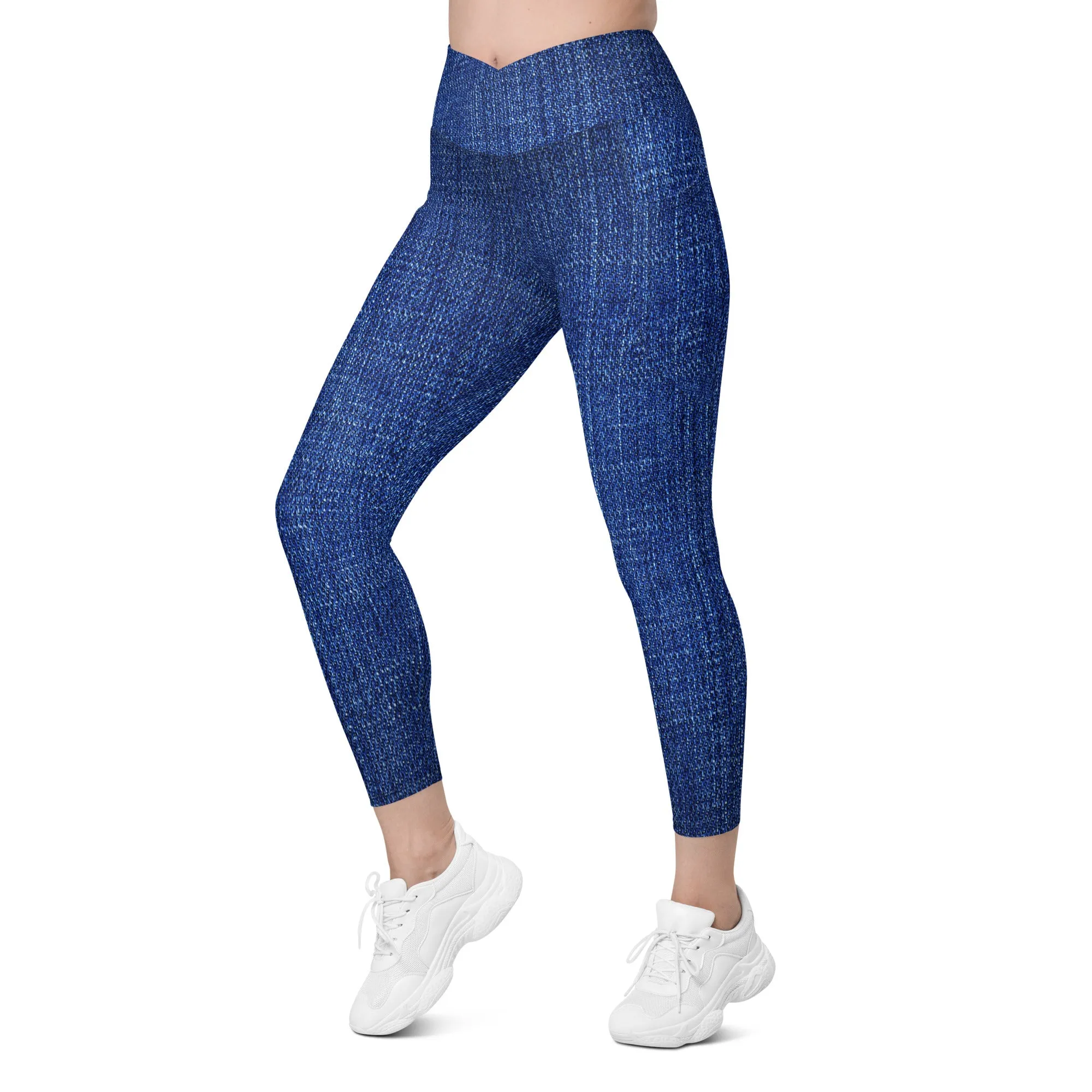 Cute Check Crossover Leggings with Pockets, lioness-love