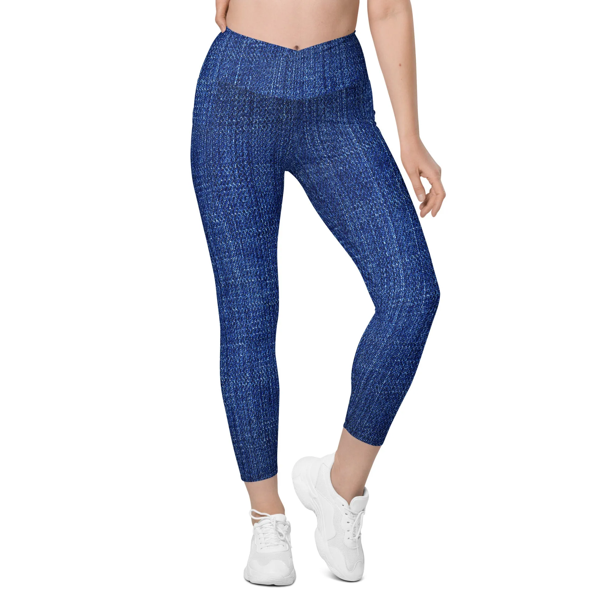 Cute Check Crossover Leggings with Pockets, lioness-love