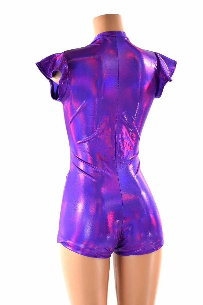 Deep Plunge Grape Purple Romper