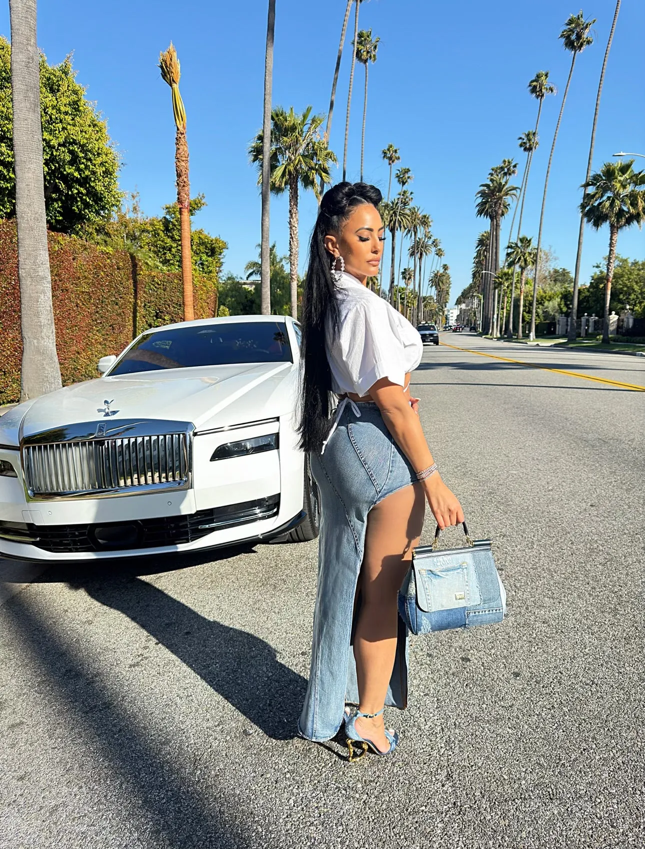 Denim & a Slit Skirt