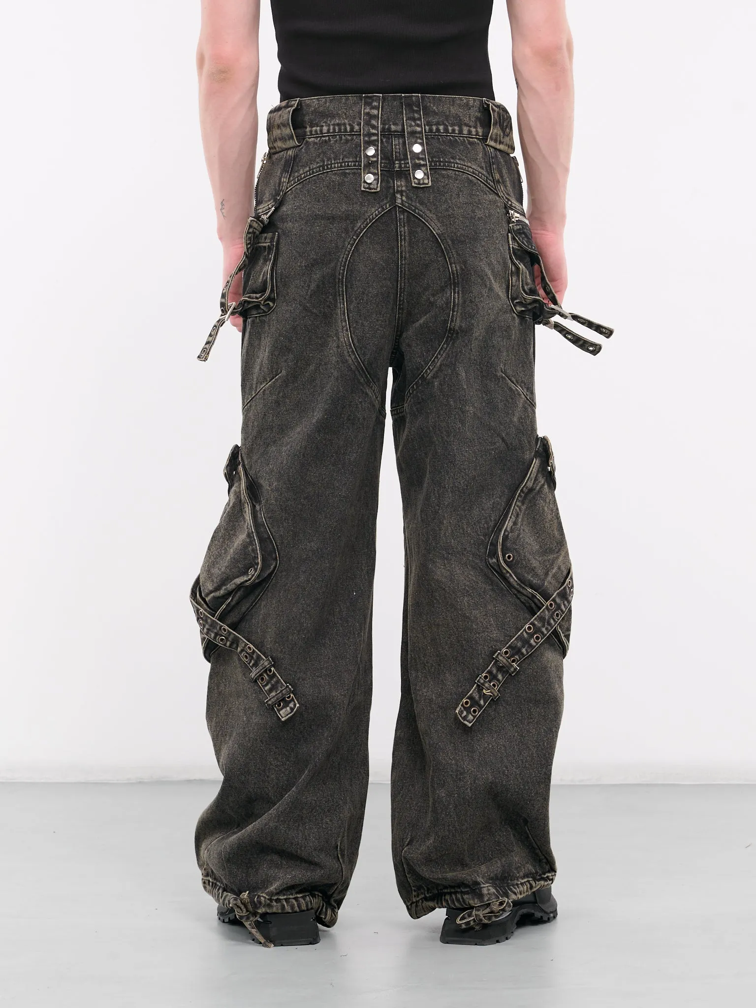 Denim Cargo Jeans (CARGO-DENIM-GREY-GREEN)