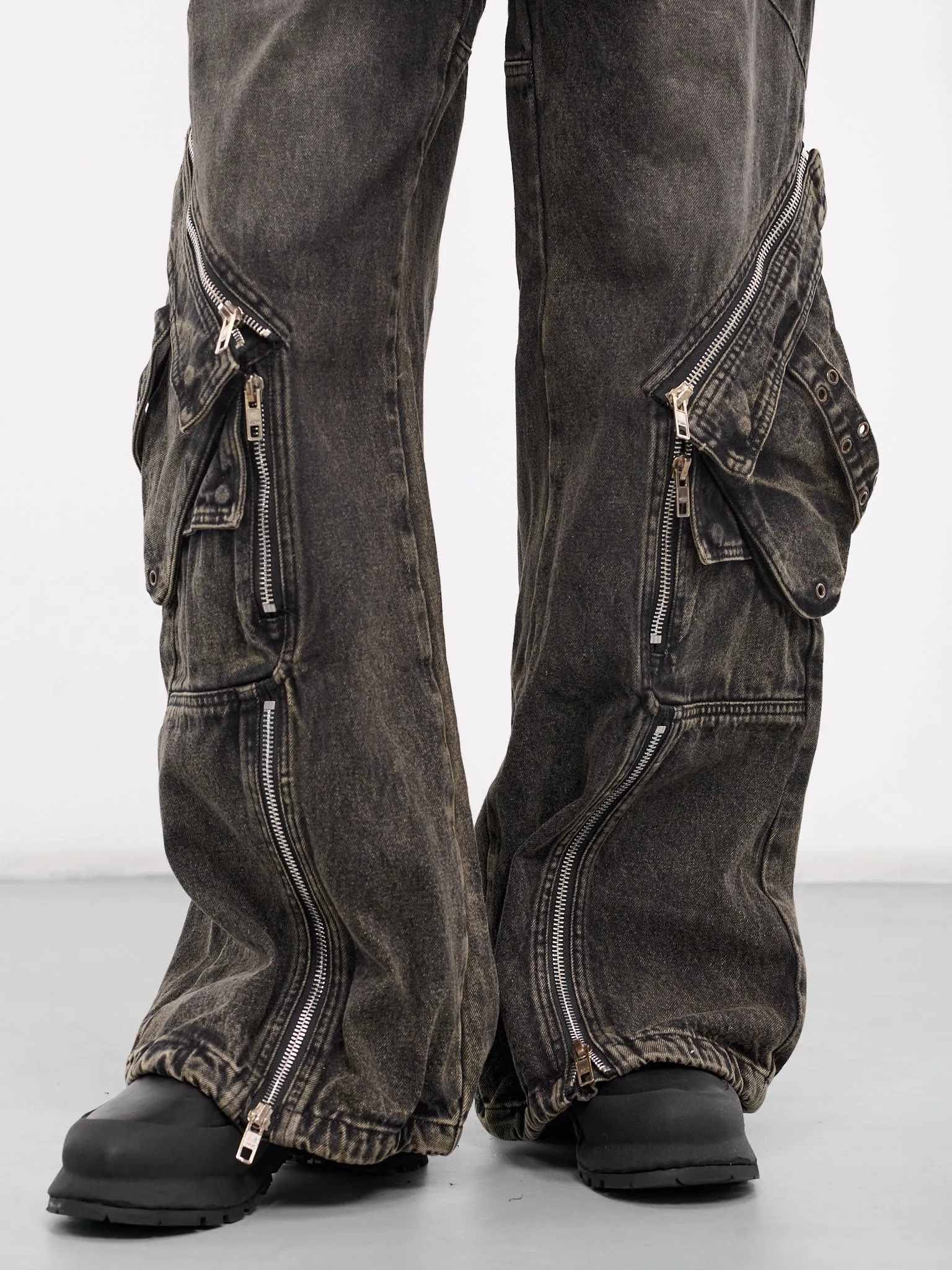 Denim Cargo Jeans (CARGO-DENIM-GREY-GREEN)