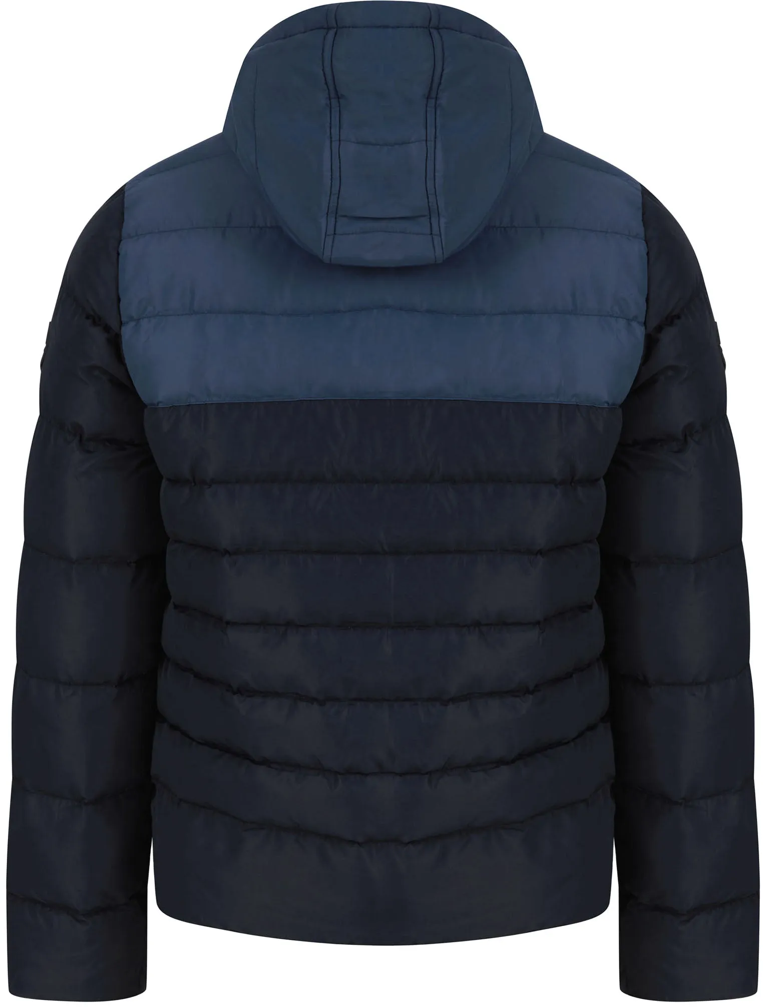 Devonte Chevron Quilted Puffer Jacket with Hood in Sky Captain Navy - Dissident