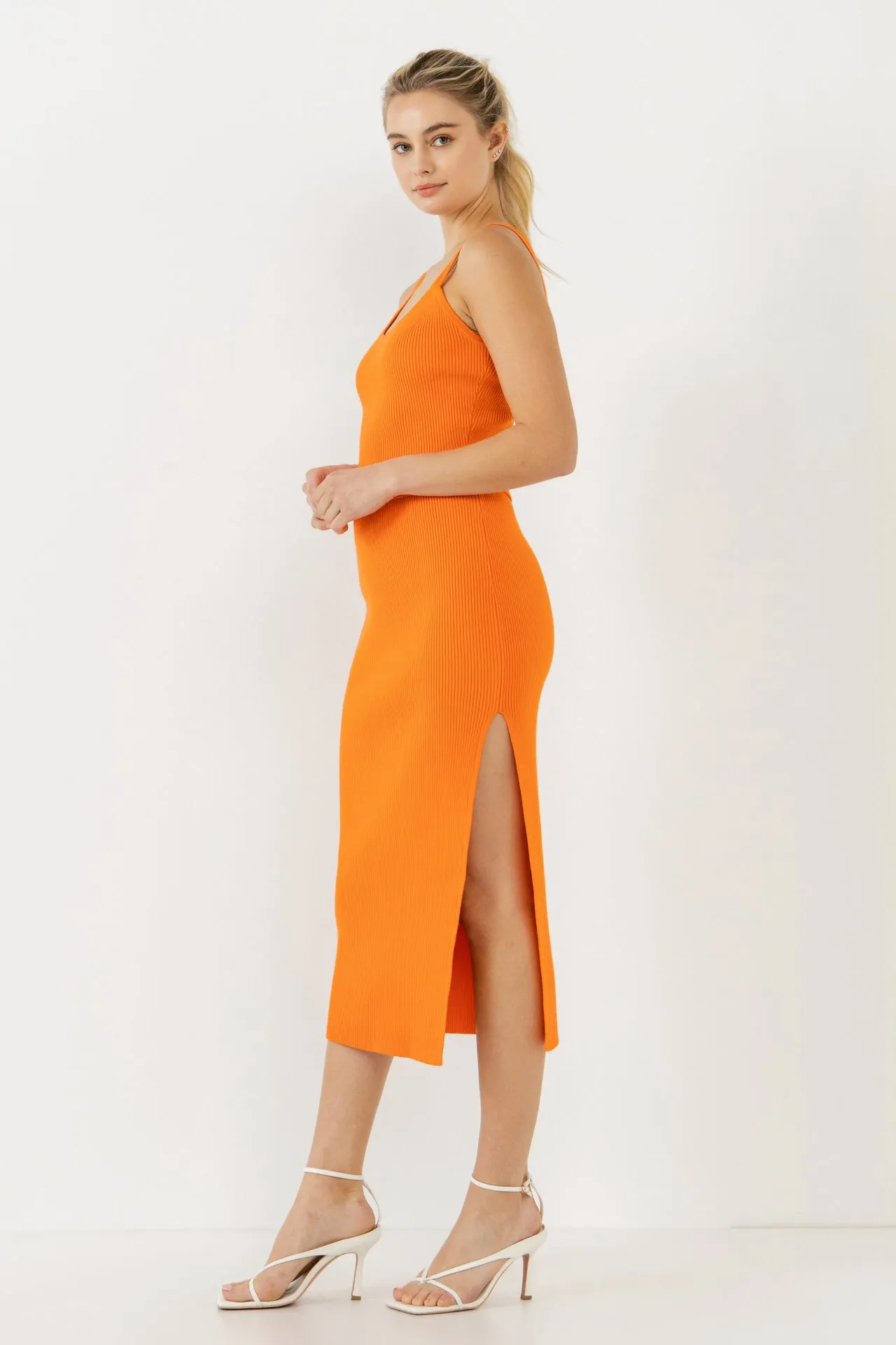 Double Shoulder Strap Cropped Knit Cami Top