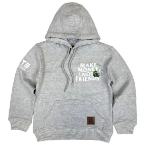 Elite- Kids- Hoodie - Make Money Not Friend - Grey