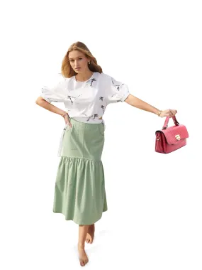 Ellie Makir Front Pocket Midi Skirt