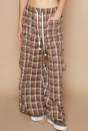 Elmwood Plaid Drawstring Cargo Pants