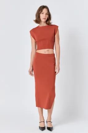 Endless Rose - Cinched Waist Sleeveless Knit Top