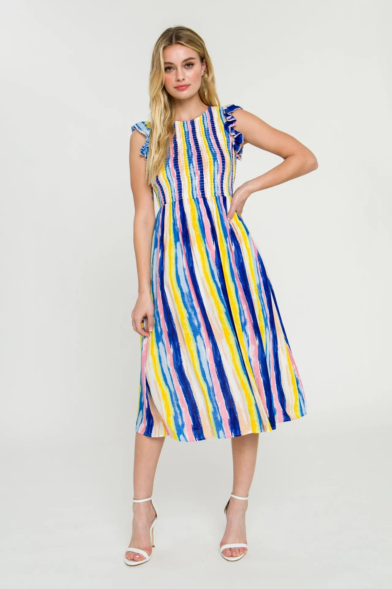 English Factory - Multi Stripe Midi Dress