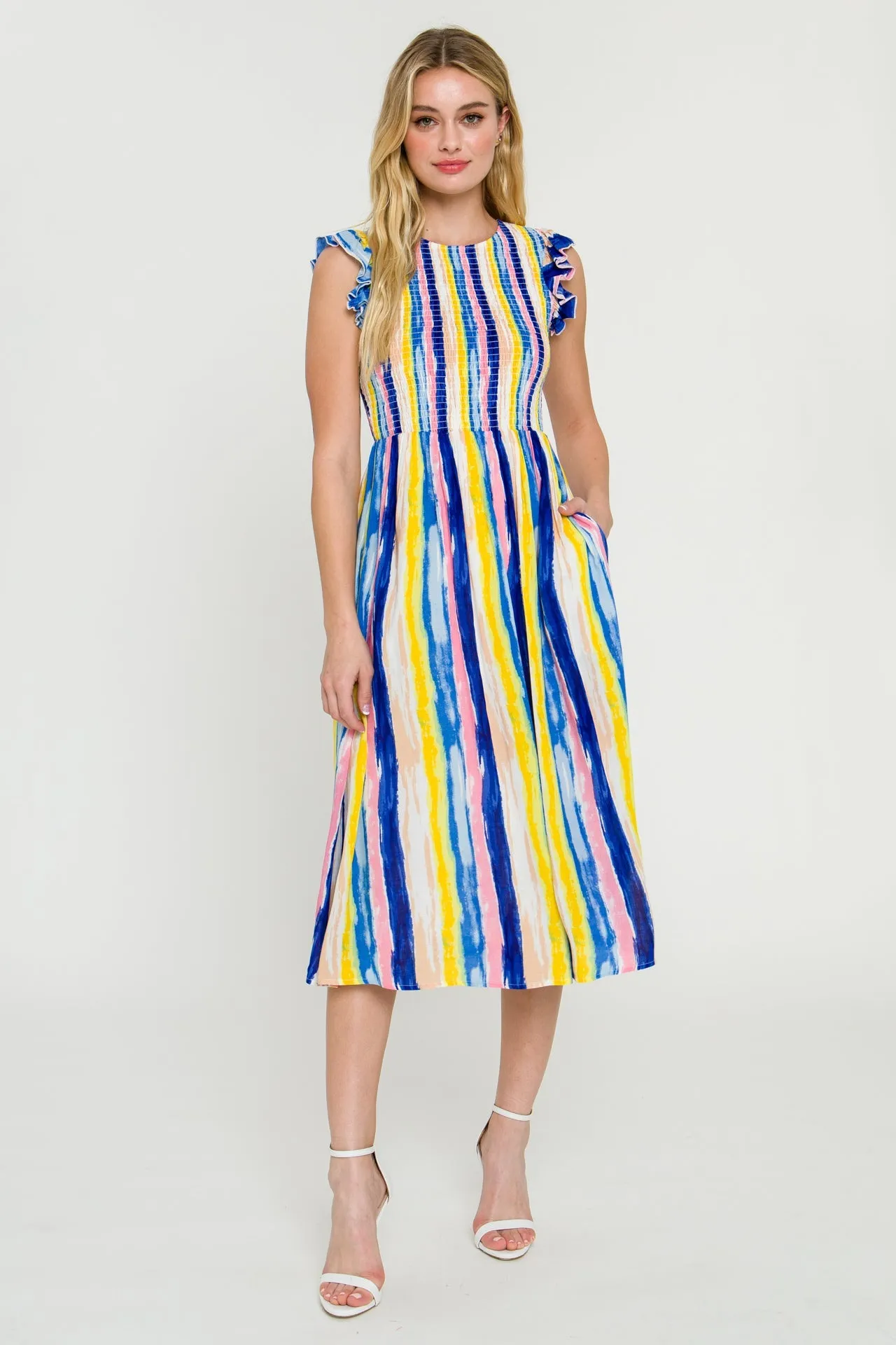 English Factory - Multi Stripe Midi Dress