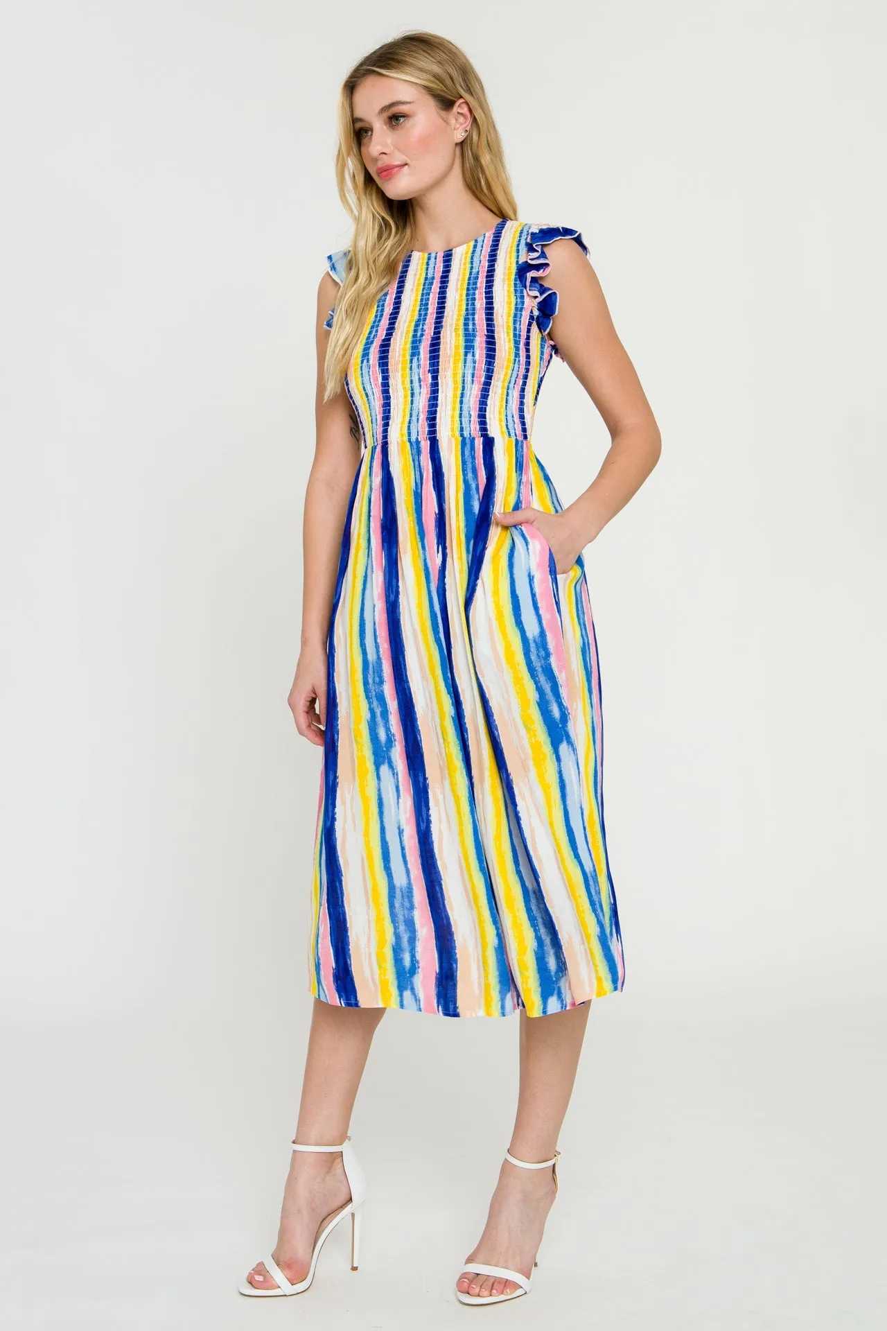 English Factory - Multi Stripe Midi Dress