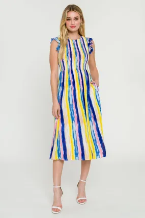 English Factory - Multi Stripe Midi Dress