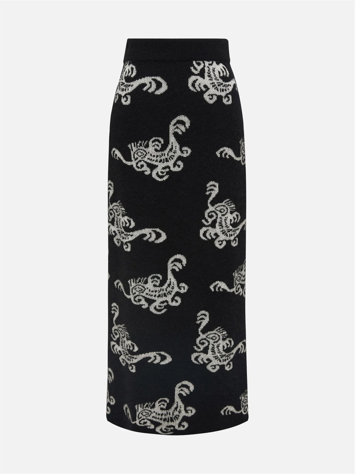 EP YAYING Jacquard Knitted Midi Skirt