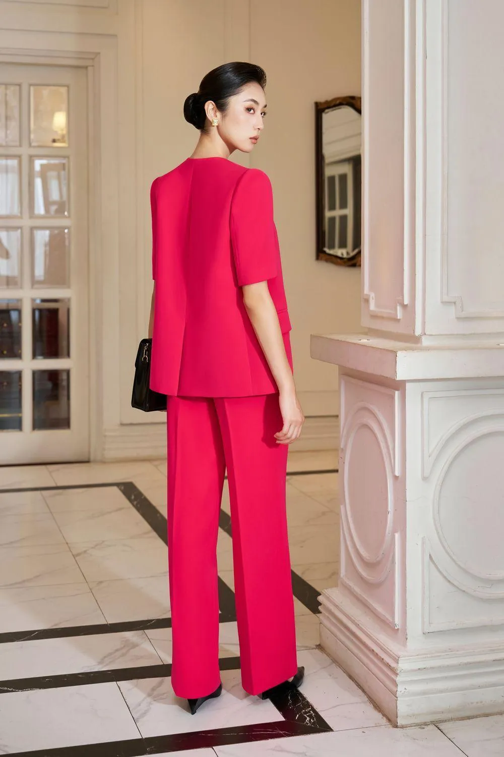 Eugenie Straight Short Sleeved Polyester Blazer