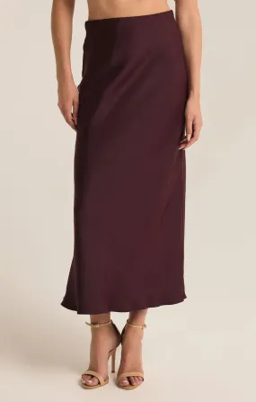 Europa Luxe Midi Skirt (Berry Wine)