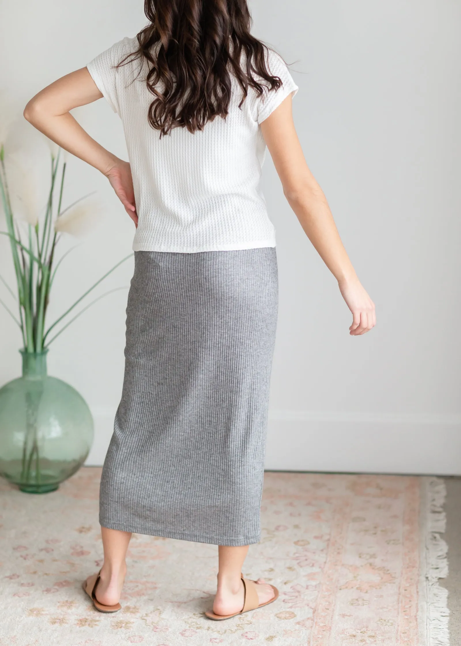 Fallon Ribbed Midi Skirt