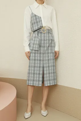 Fansilanen | Plaid Split Midi Skirt