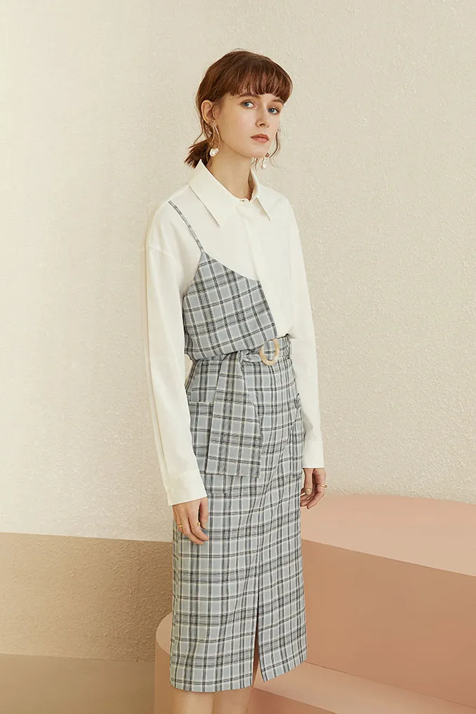 Fansilanen | Plaid Split Midi Skirt