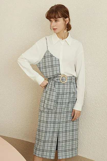 Fansilanen | Plaid Split Midi Skirt