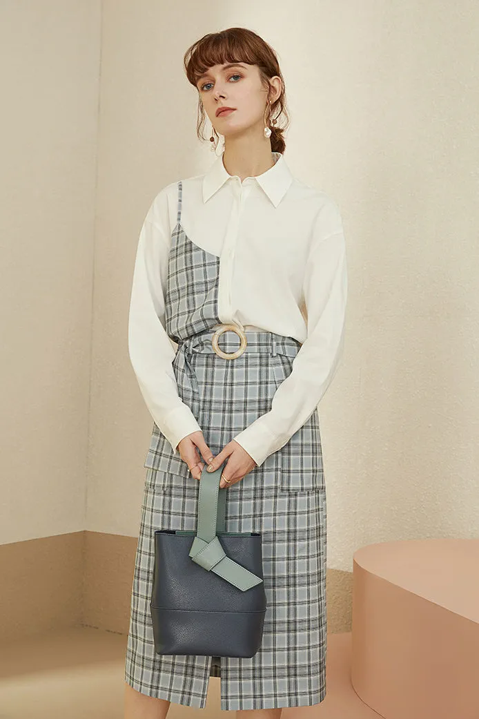 Fansilanen | Plaid Split Midi Skirt