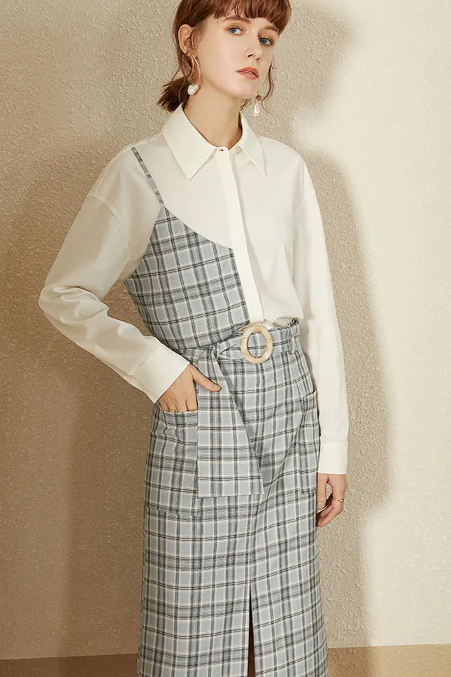 Fansilanen | Plaid Split Midi Skirt