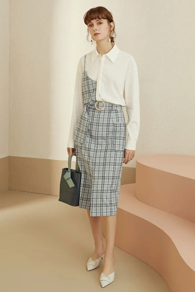 Fansilanen | Plaid Split Midi Skirt