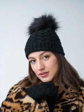 FINAL SALE - Cable Knit Hat & Glove Set