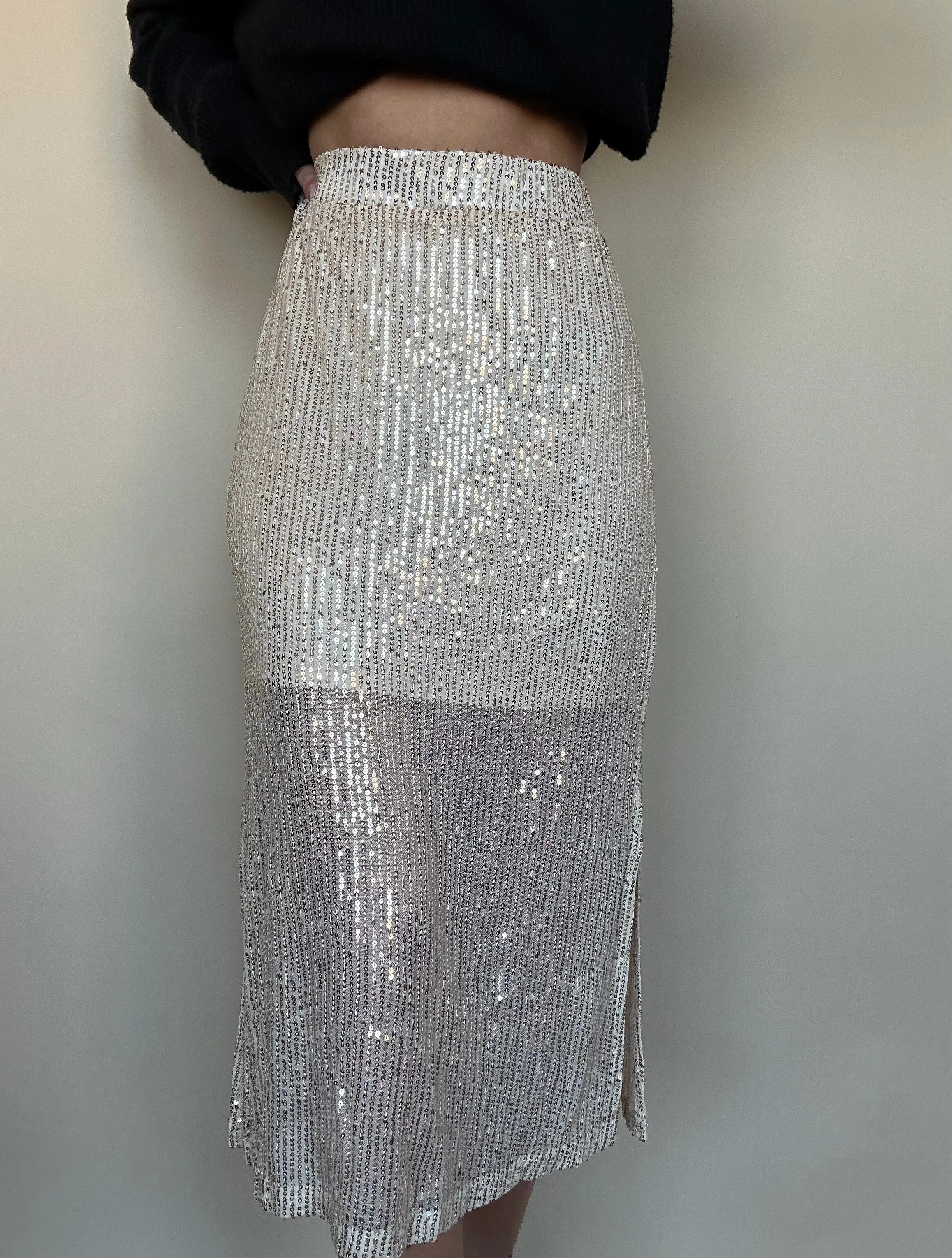 Final Sale  ✨ Champagne Pop Sequin Skirt