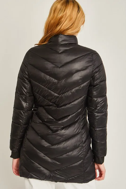 Foldable Puffer Long Jacket