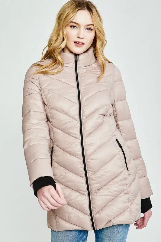 Foldable Puffer Long Jacket